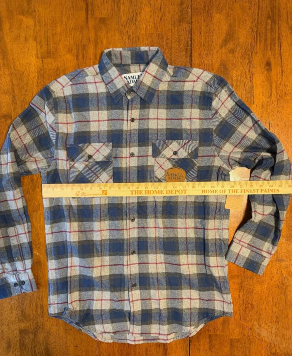 NWT Samuel Adams Long Sleeve Button Up Flannel Shirt, Size S